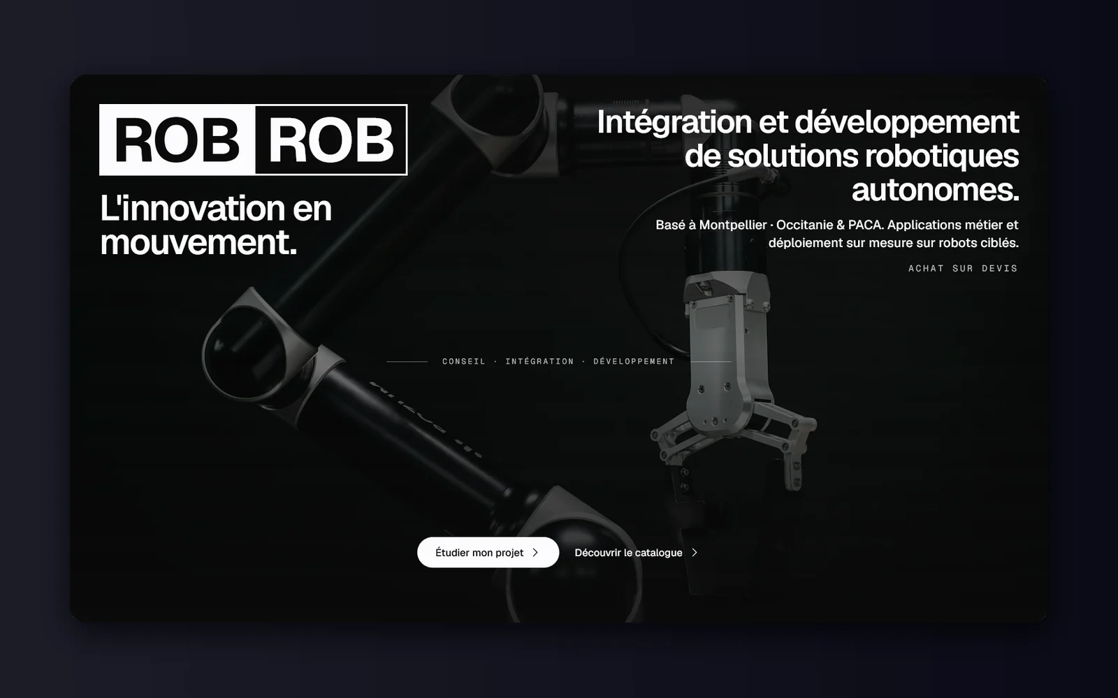 Aperçu du projet RobRob | Intégration robotique