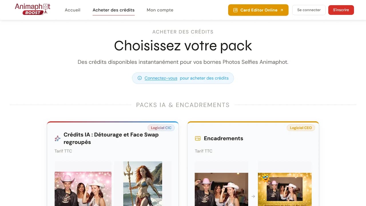 Application SaaS Animaphot Boost développée par le studio SebaNeoWave